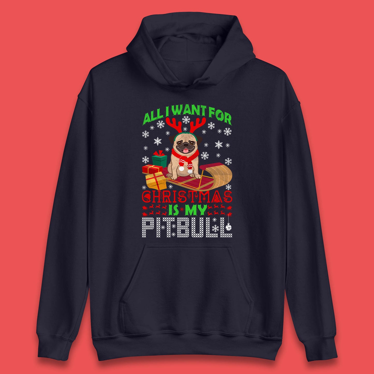 christmas pitbull hoodie
