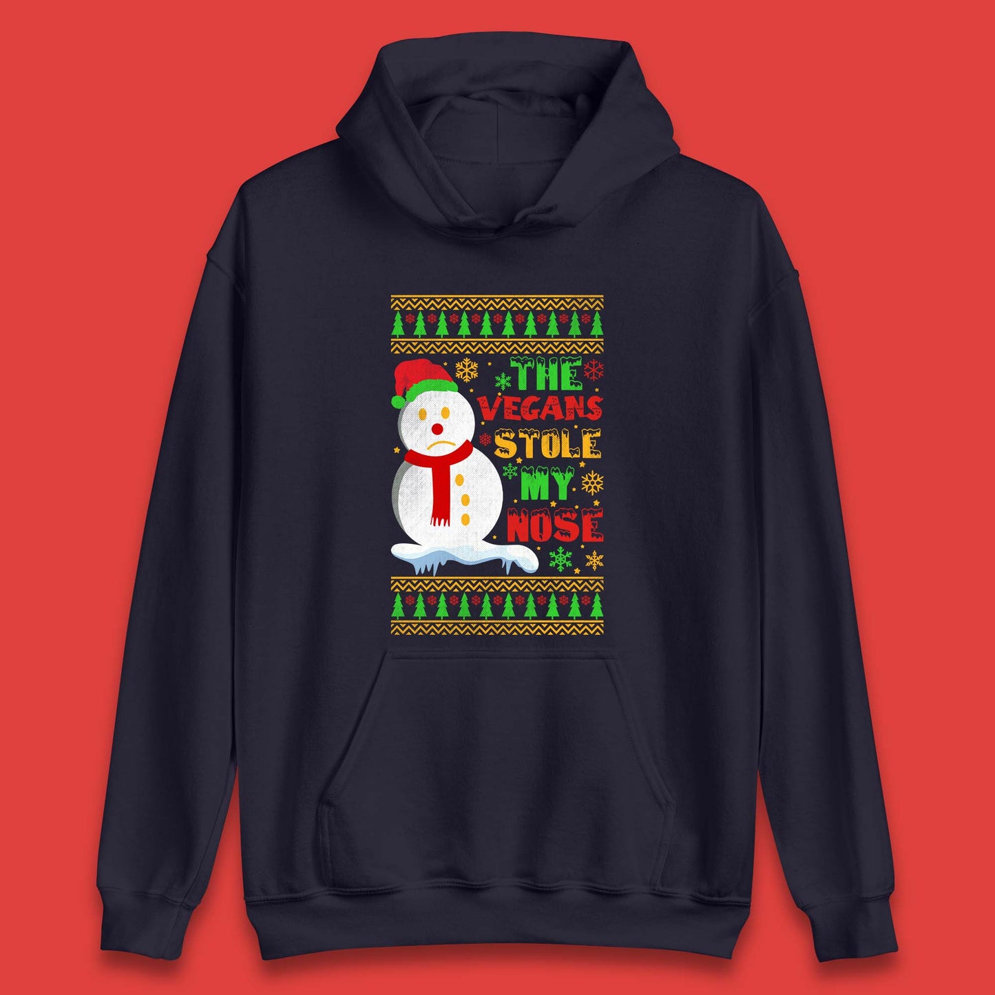 Vegan Snowman Christmas Unisex Hoodie