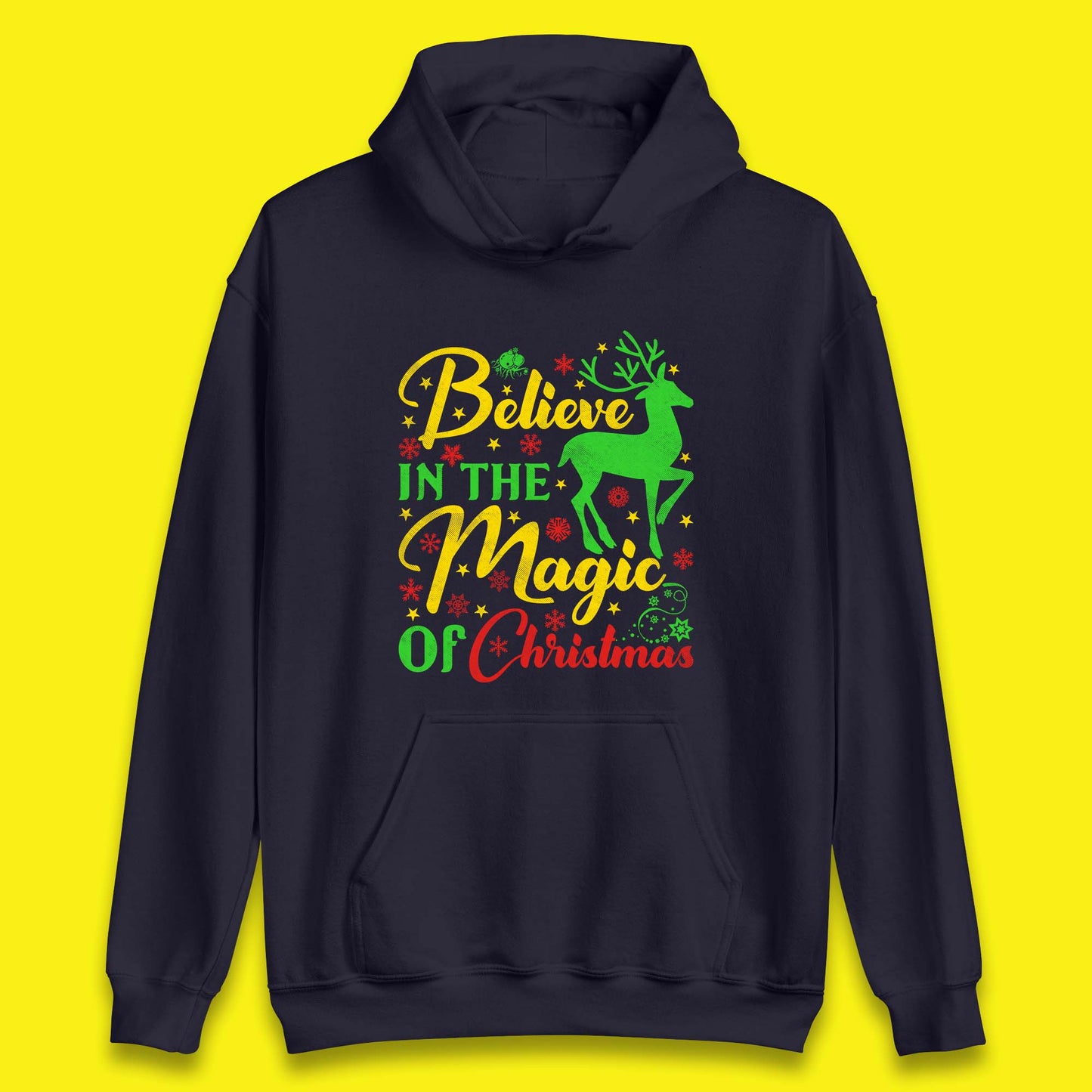 believe in the magic of christmas reindeer hoodie