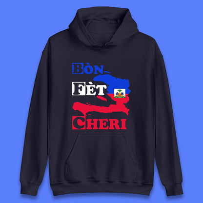 Bon Fet Cheri Haiti Map Unisex Hoodie