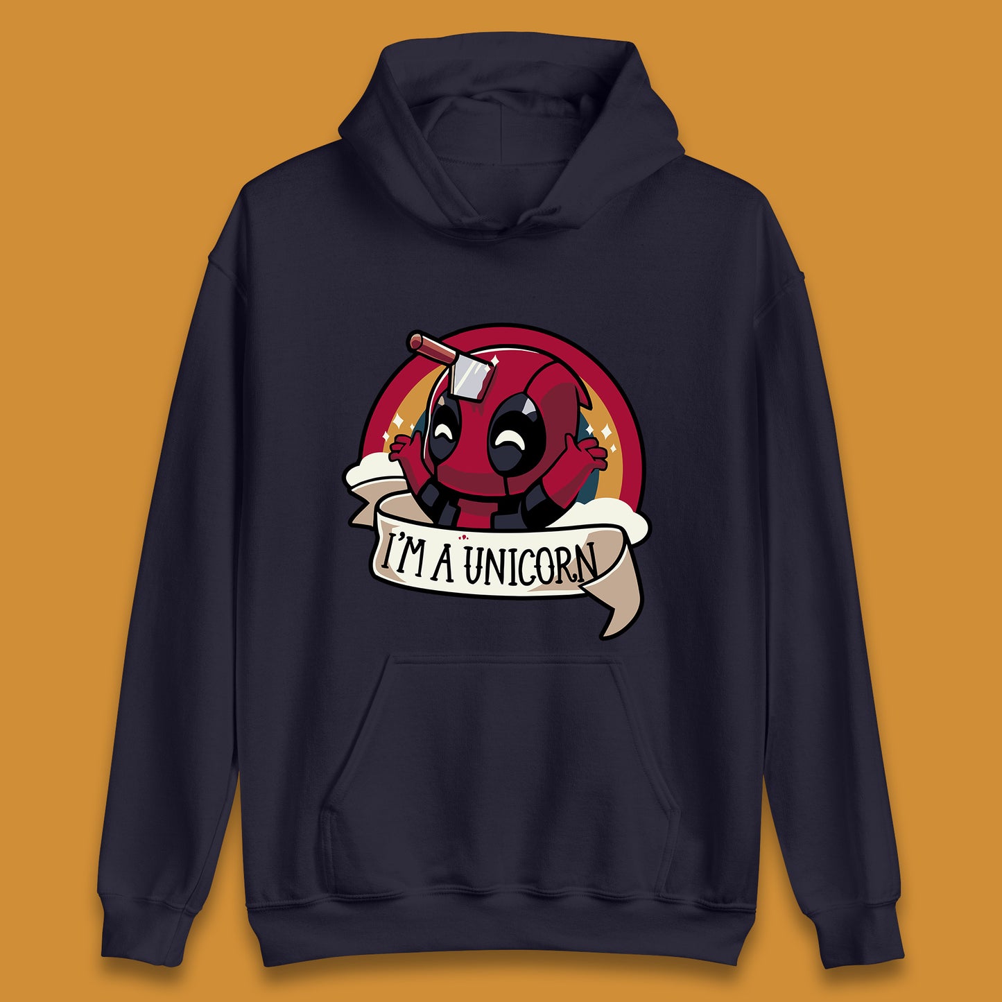 I'm A Unicorn Funny Deadpool Rainbow Colors Marvel Avengers Superhero Fictional Character Unisex Hoodie