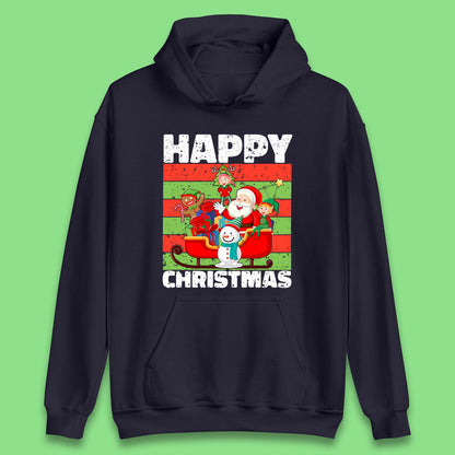 santa and friends on sleigh christmas hoodie