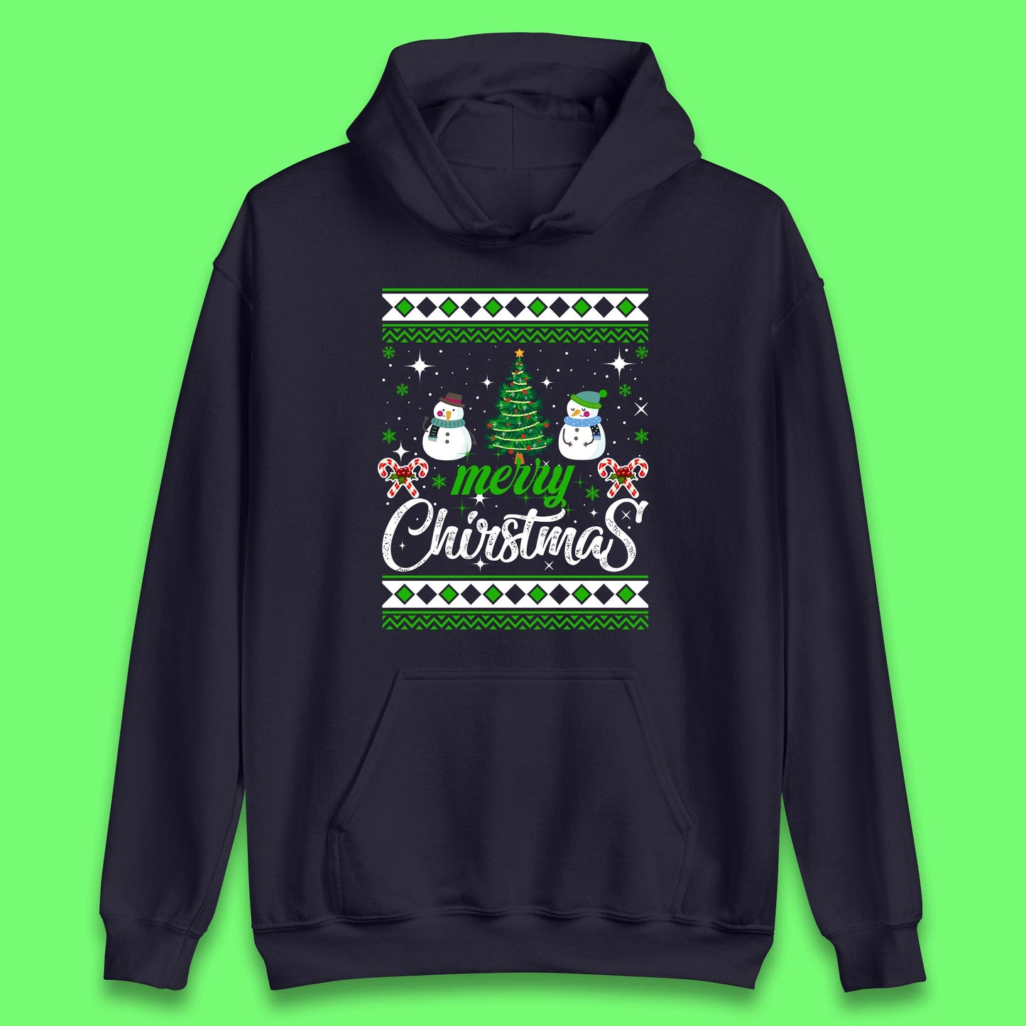 merry christmas snowman hoodie