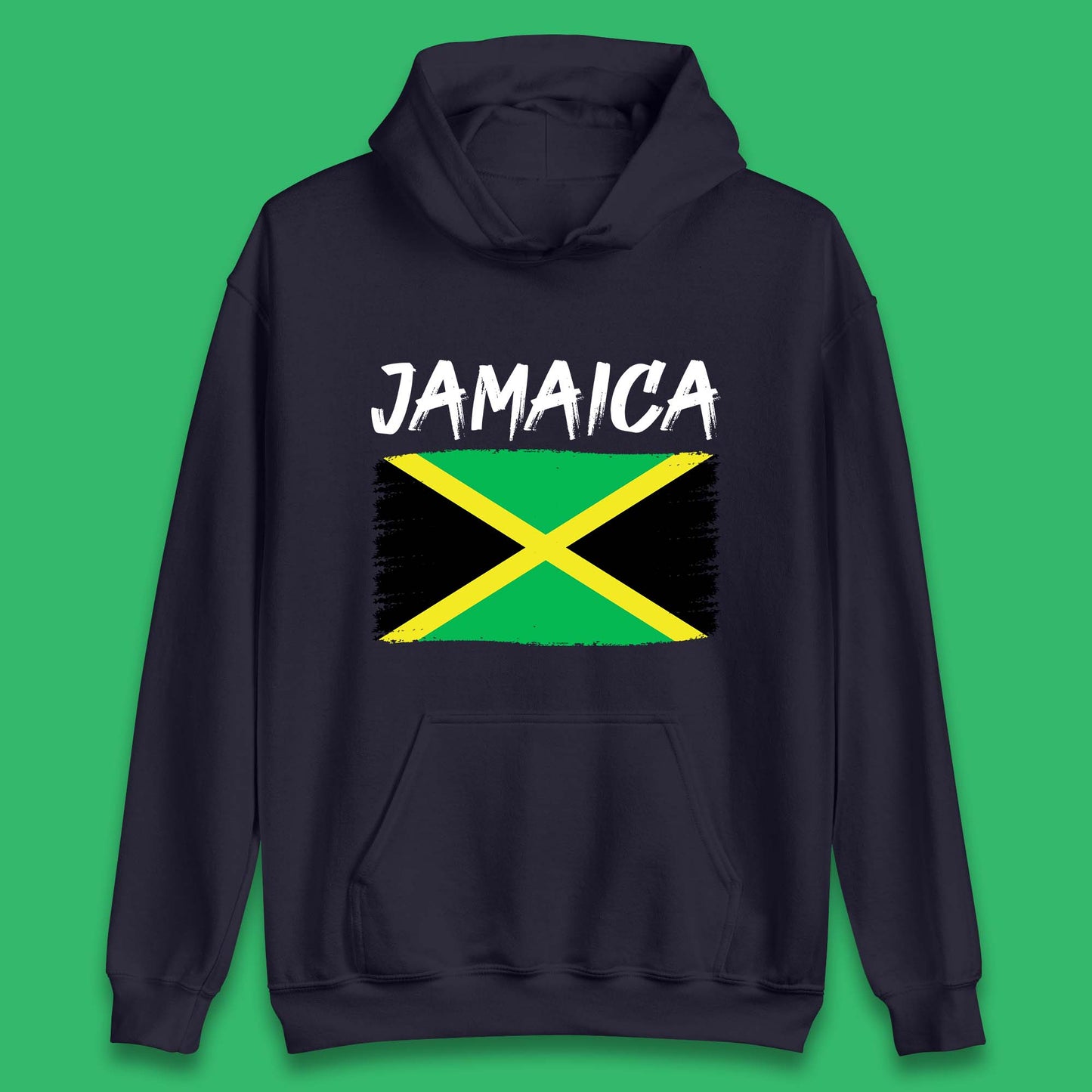 Jamaica Distressed Flag Country In The Caribbean Jamaican Flag Patriotism Unisex Hoodie
