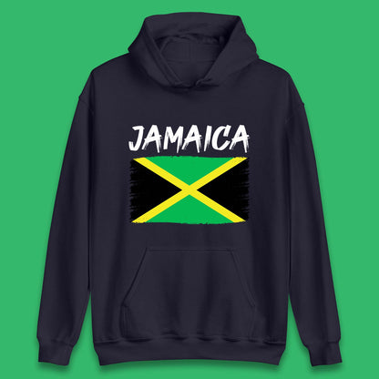 Jamaica Distressed Flag Country In The Caribbean Jamaican Flag Patriotism Unisex Hoodie