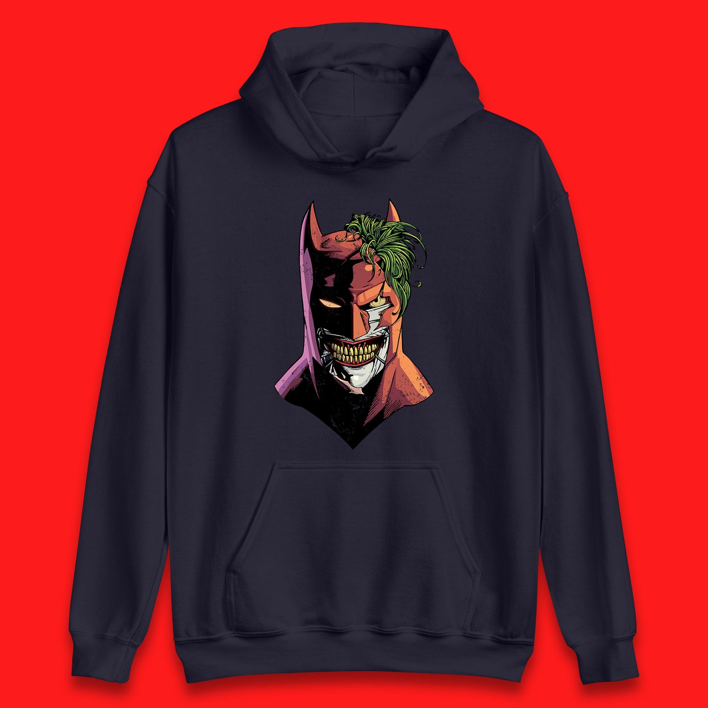 DC Comics Batman Mouth Wall Batman X The Joker Spoof Supervillain Comic Book Character Unisex Hoodie