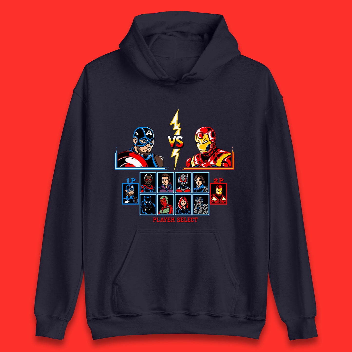 Captain America VS Iron Man Marvel Avengers Superheros Movie Character Panther Widow Thor Unisex Hoodie