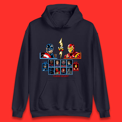 Captain America VS Iron Man Marvel Avengers Superheros Movie Character Panther Widow Thor Unisex Hoodie