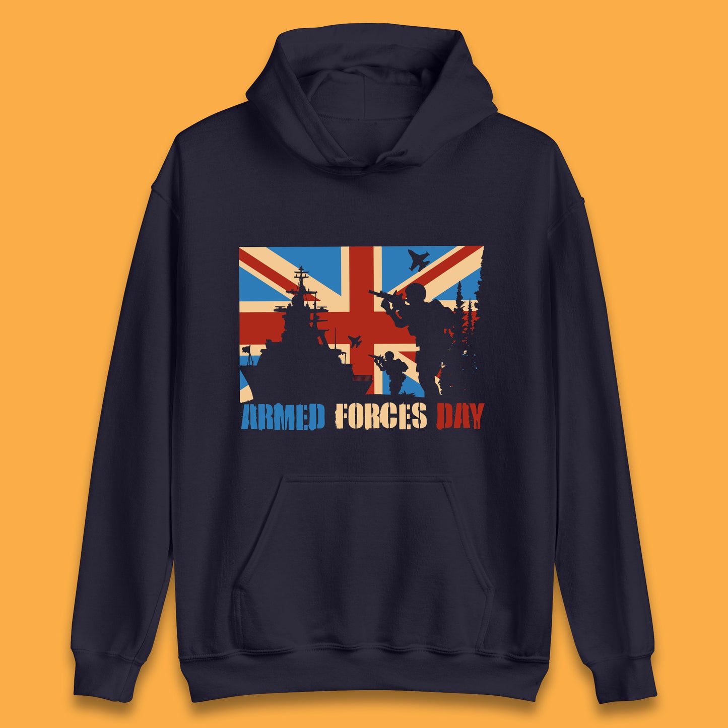 UK Flag British Armed Forces Day WWI Remembrance Day British Veterans Day Unisex Hoodie