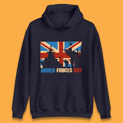 UK Flag British Armed Forces Day WWI Remembrance Day British Veterans Day Unisex Hoodie