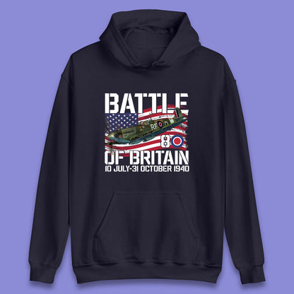 Battle Of Britain 10 July To 31 October 1940 WW2 Fighter Jet British Airforce Unisex Hoodie