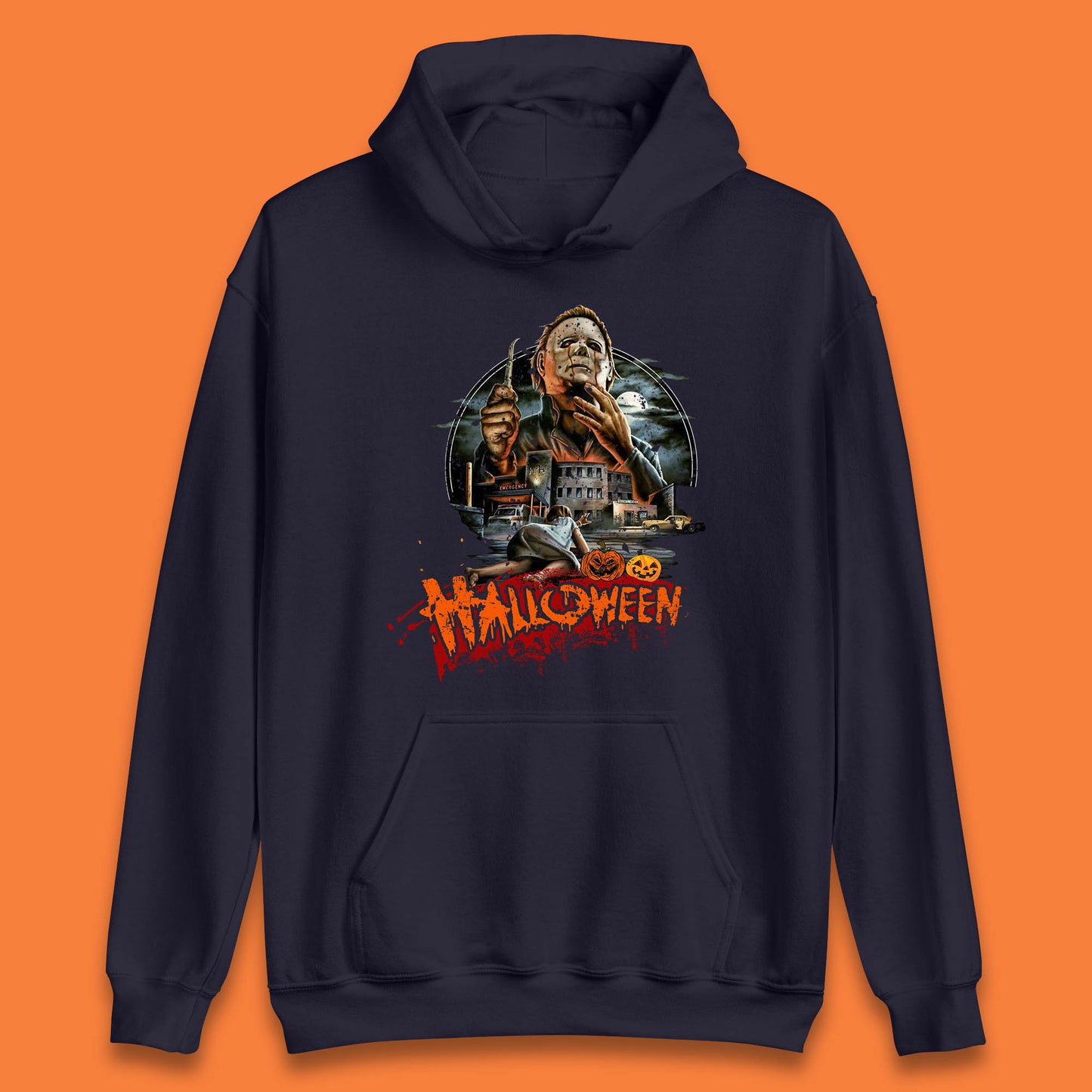 Halloween II The Nightmare Isn't Over Vintage Halloween Movie Poster Micheal Myers Horror Character Unisex Hoodie