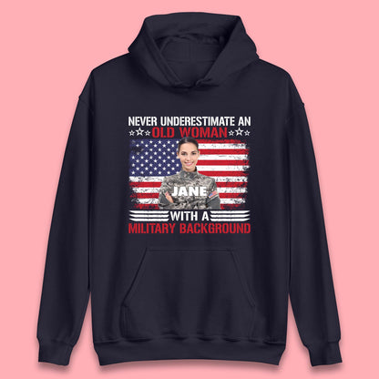 Personalised Never Underestimate An Old Woman Unisex Hoodie