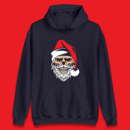 christmas gothic skull santa hat hoodie