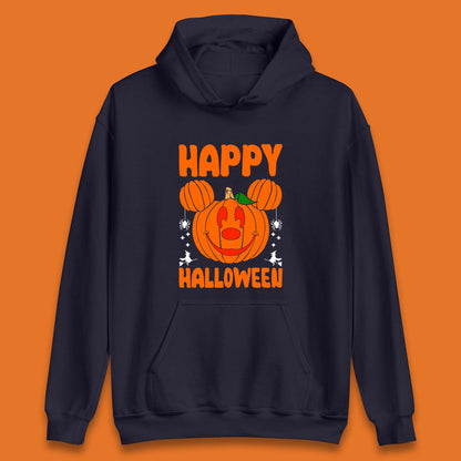 Happy Halloween Disney Mickey Mouse Jack-o-lantern Pumpkin Face Horror Scary Disney Trip Unisex Hoodie