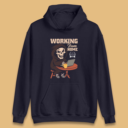 Working From Home Best Employee Of The Year Funny Death Halloween Unisex Hoodie