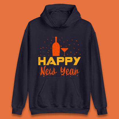 Happy New Year Wine Drinking Unisex Hoodie