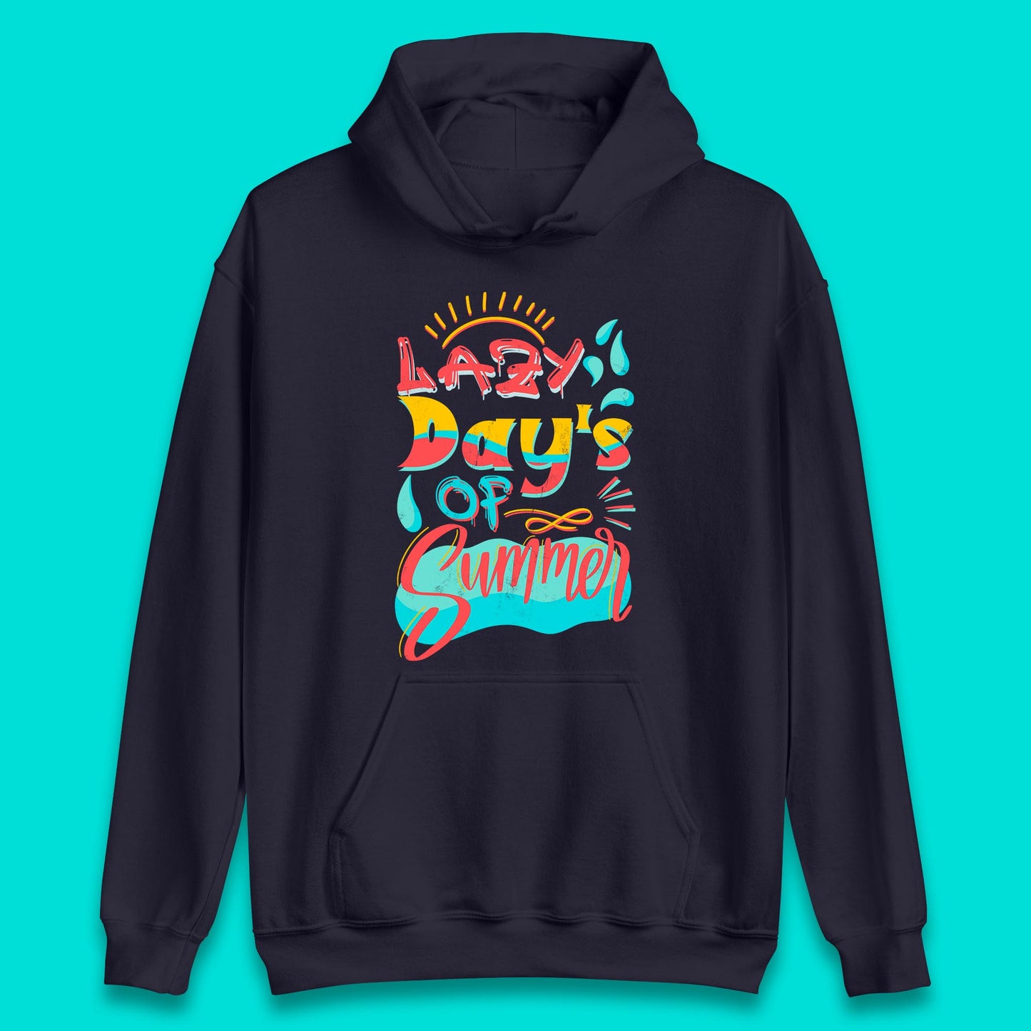 Lazy Days Of Summer Vintage Retro Sunset Surfer Beach Holiday Trip Unisex Hoodie