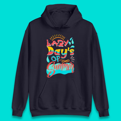 Lazy Days Of Summer Vintage Retro Sunset Surfer Beach Holiday Trip Unisex Hoodie