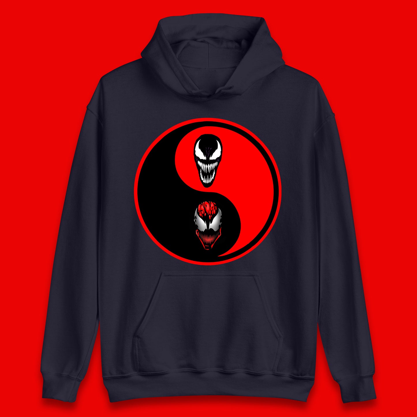 Marvel Comics Carnage And Venom Fictional Movie Character Anime Yin Yang Spoof Unisex Hoodie