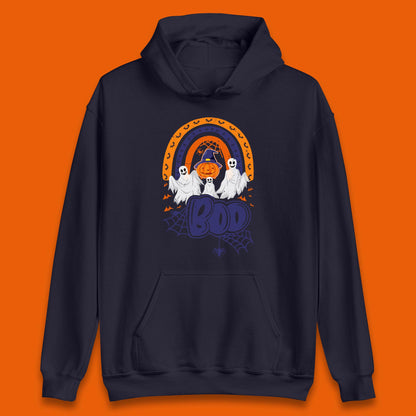 Halloween Boo Ghosts With Witch Pumpkin Scary Spooky Season Unisex Hoodie