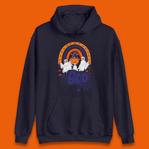 Halloween Boo Ghosts With Witch Pumpkin Scary Spooky Season Unisex Hoodie