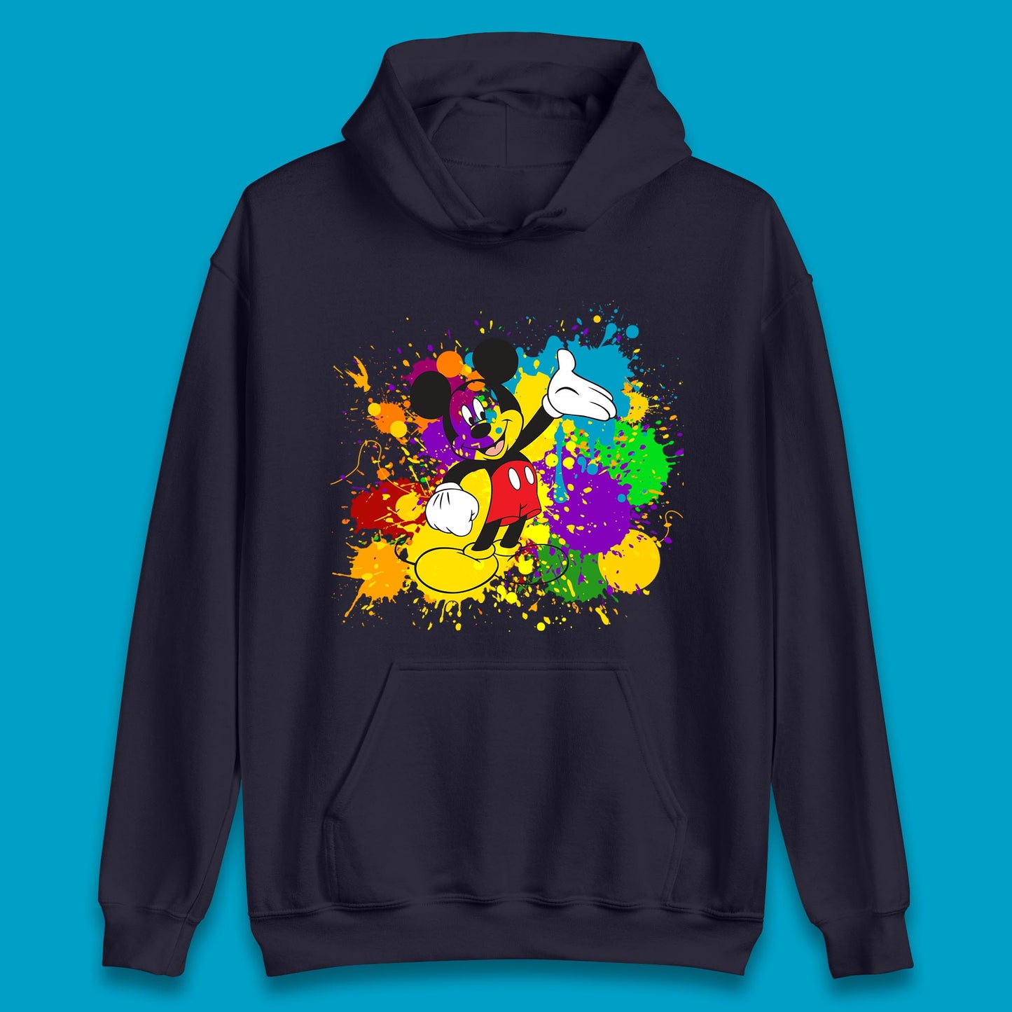 Abstract Paint Splashing On Disney Mickey Mouse Disneyland Trip Unisex Hoodie