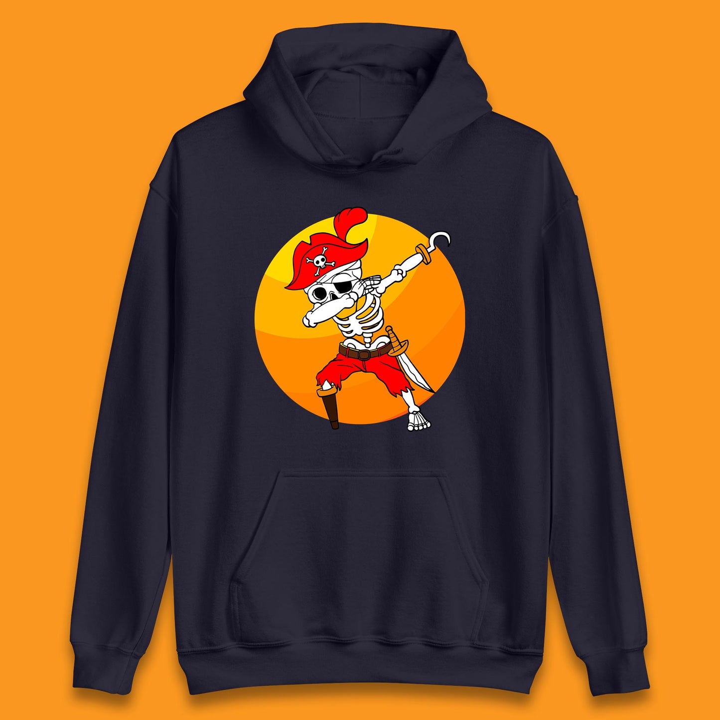 Dabbing Pirate Skeleton Halloween Jolly Roger Funny Halloween Costume Unisex Hoodie