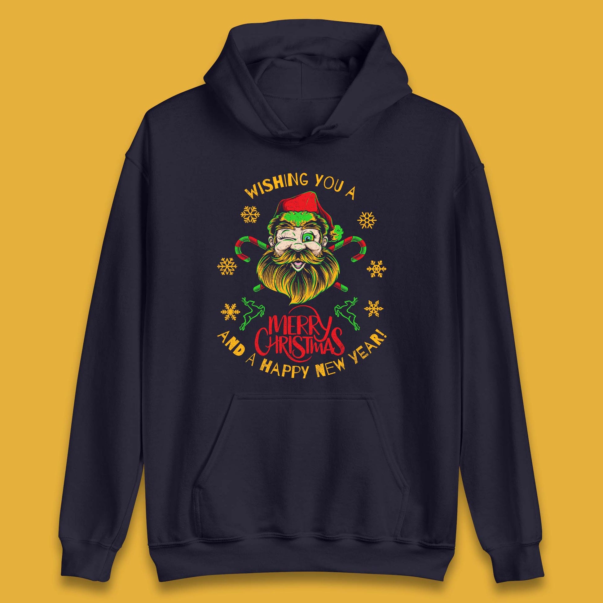 winking santa hoodie