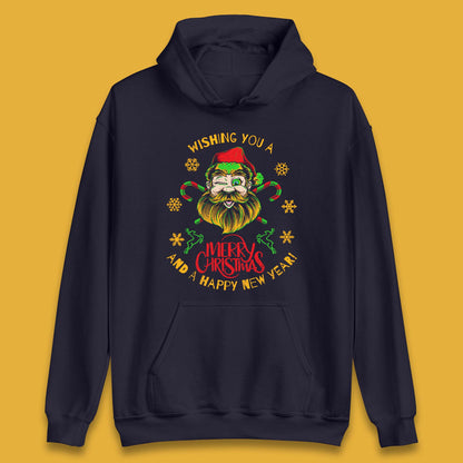 winking santa hoodie