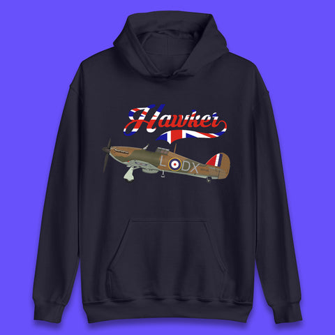 Hawker Hurricane United Kingdom Vintage WWII RAF Fighter Jet British Aircraft Royal Air Force Remembrance Day Unisex Hoodie