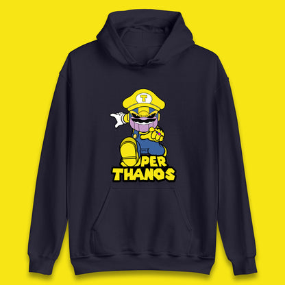 Super Thanos Marvel Infinity Gauntlet Super Mario Spoof Marvel Nintendo Game Series Wario Thanos Fictional Character Unisex Hoodie