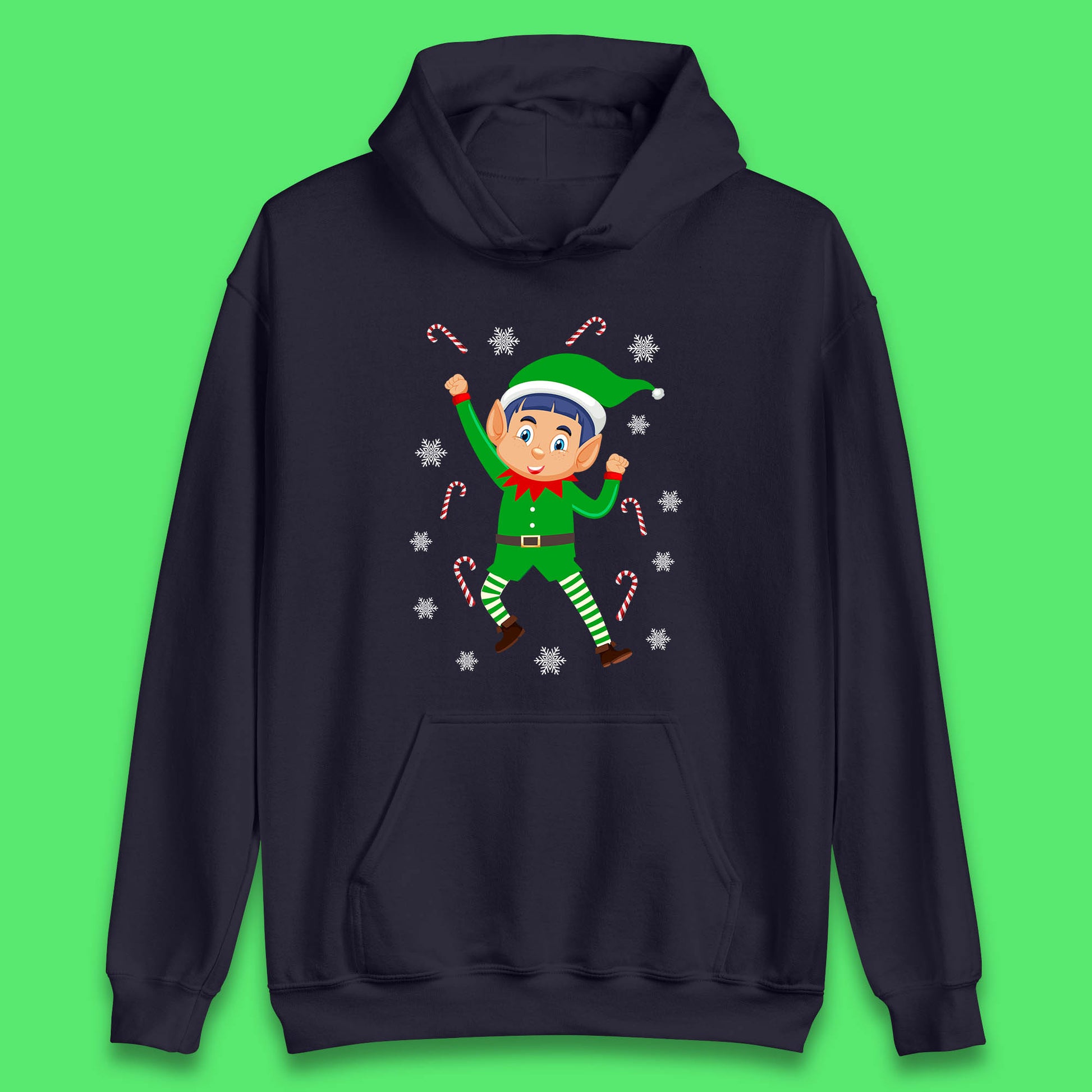 christmas elf cartoon hoodie
