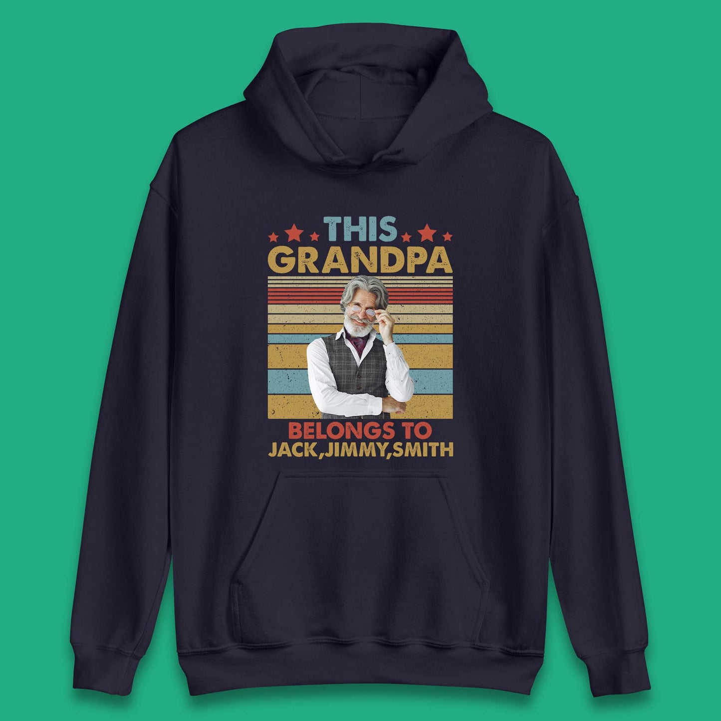 Personalised This Grandpa Belongs To Unisex Hoodie