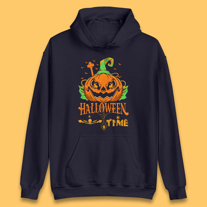 Halloween Time Scary Face Jack O Lantern Horror Pumpkin Halloween Scary Night Unisex Hoodie