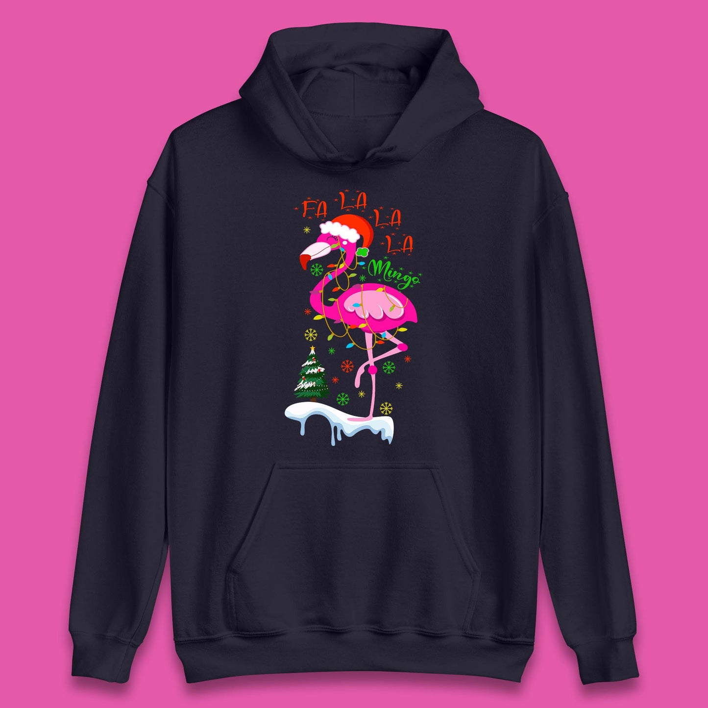flamingo christmas hoodie