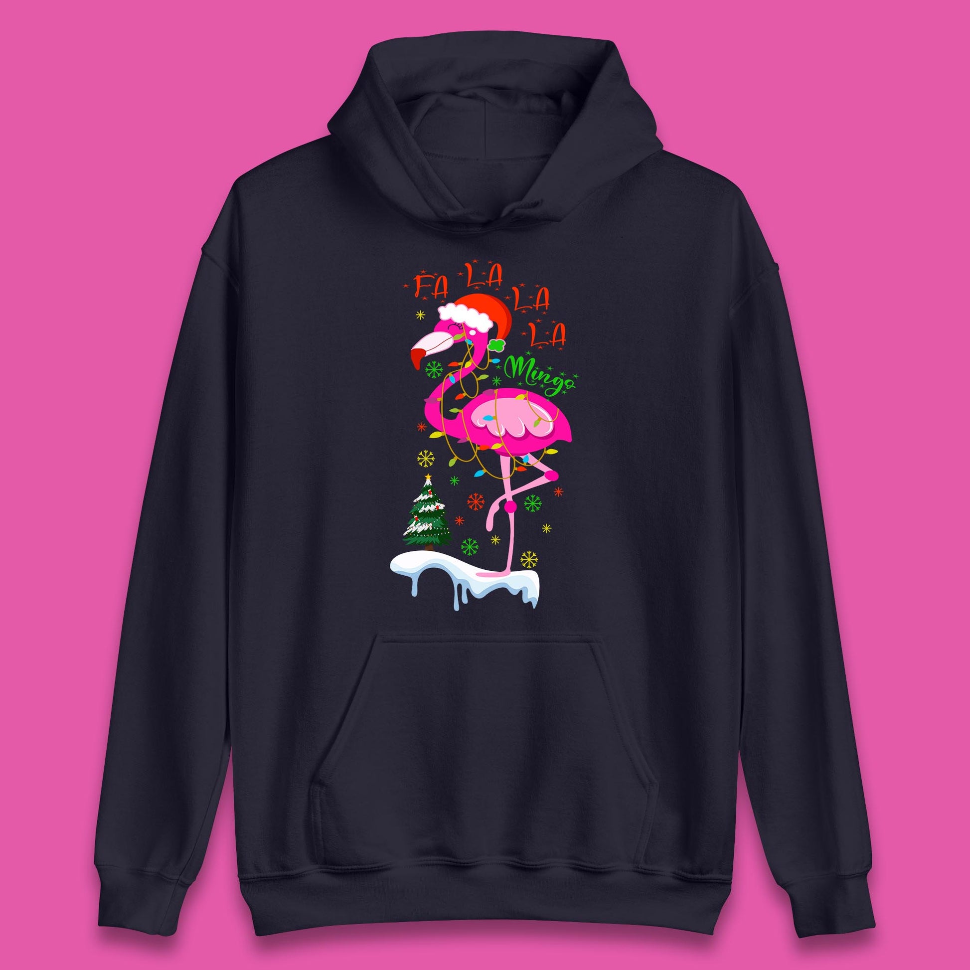flamingo christmas hoodie