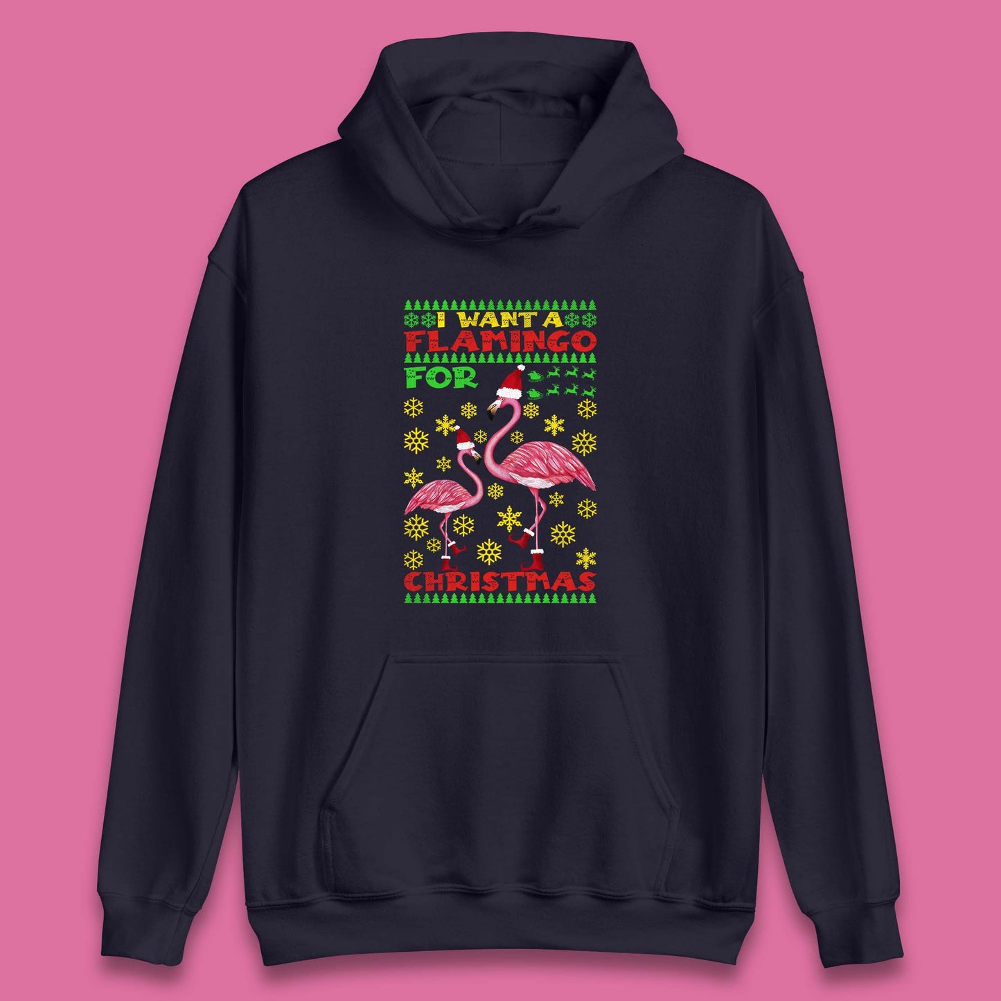 flamingo christmas hoodie