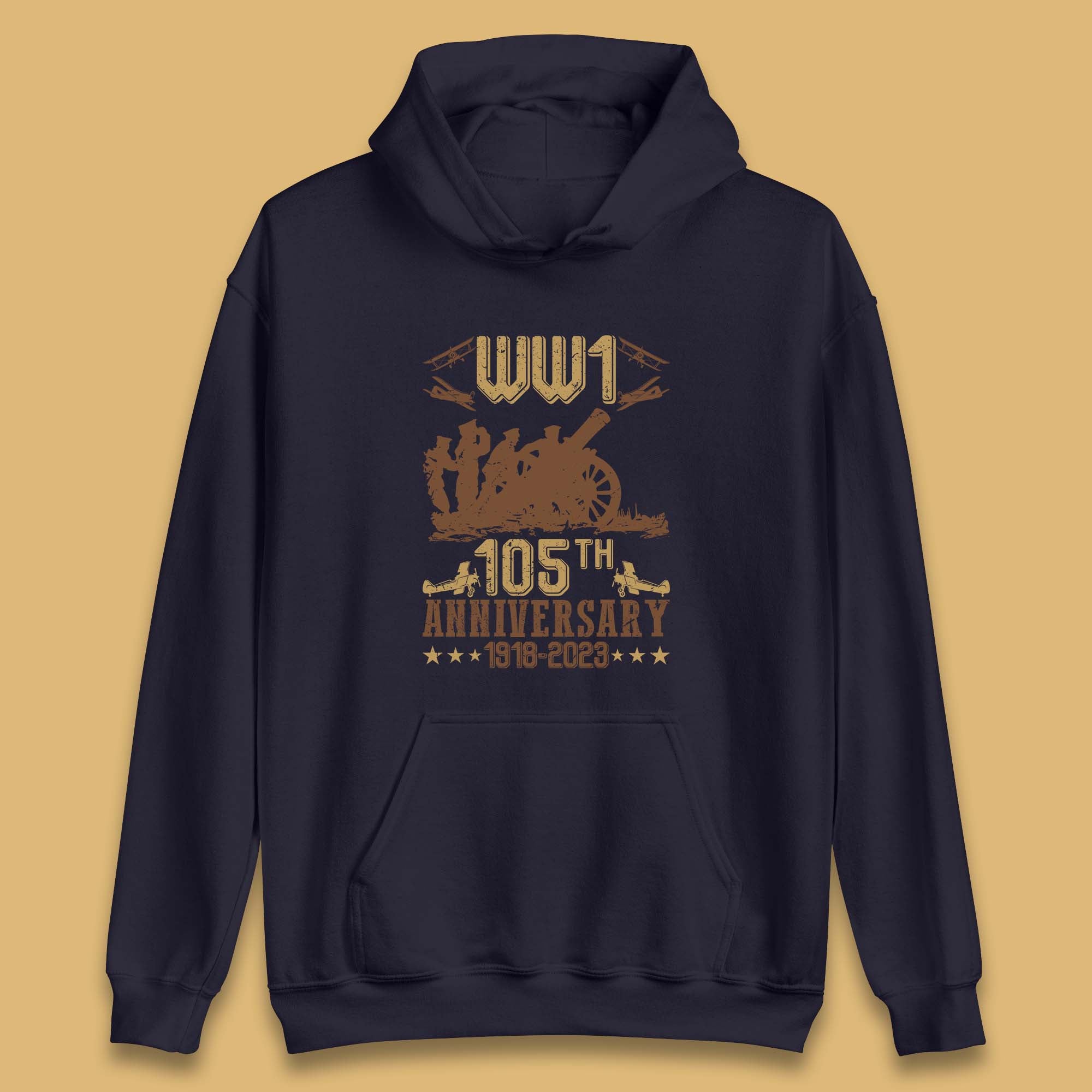 WW1 105th Anniversary 1918-2023 End Of World War I Remembrance Day Unisex Hoodie