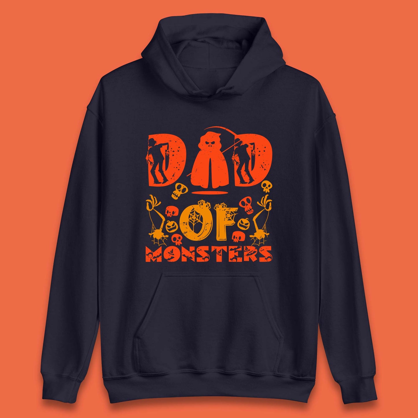 Dad Of Monsters Halloween Spooky Dad Dadster Halloween Costume Unisex Hoodie