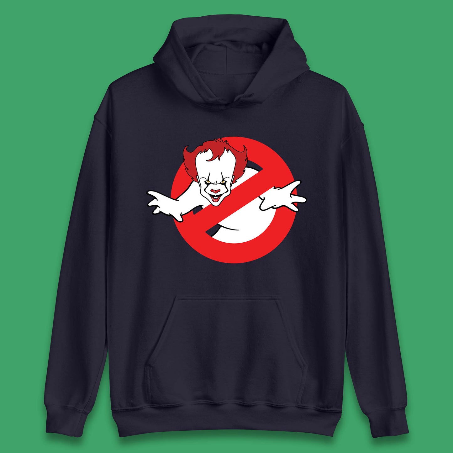 The Real Ghostbusters No Ghost Halloween IT Pennywise Clown Movie Mashup Parody Unisex Hoodie