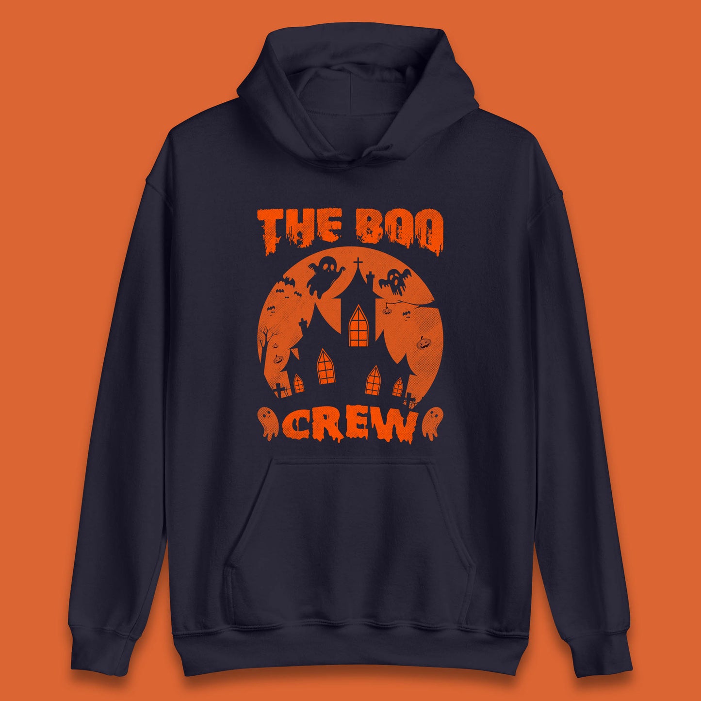 The Boo Crew Halloween Boo Squad Matching Costume Haunted House Horror Boo Ghost Unisex Hoodie