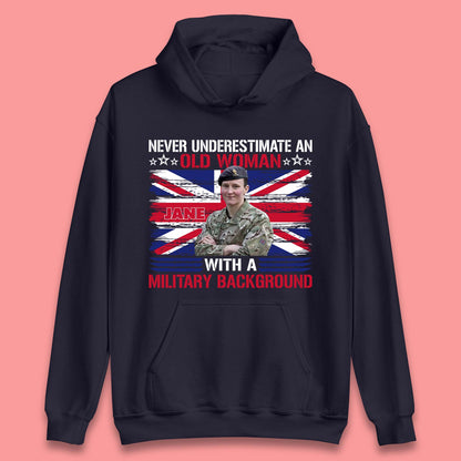 Personalised Never Underestimate An Old Woman Unisex Hoodie