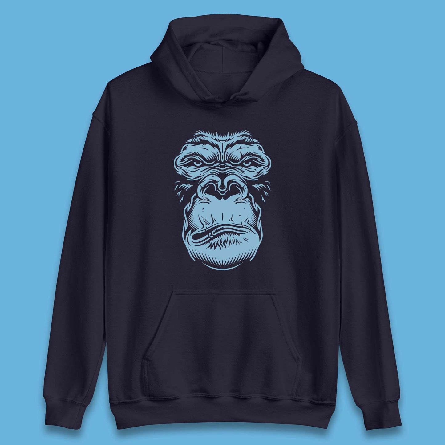 Angry Gorilla Face Scary Wild Angry Monkey Unisex Hoodie