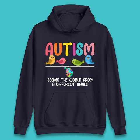Autism Seeing The World From A Different Angel Autism Awareness Support Autism Acceptance Unisex Hoodie