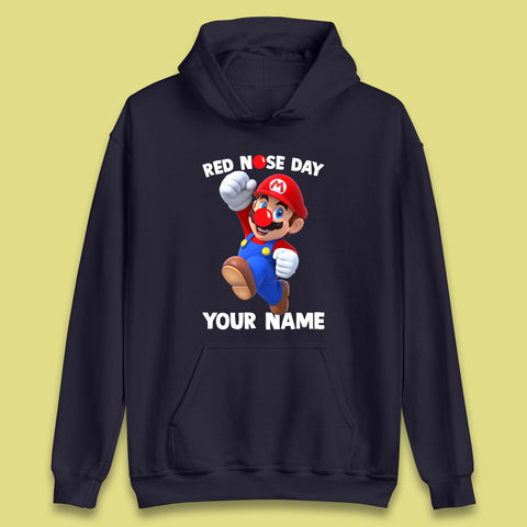 Personalised Super Mario Red Nose Day Unisex Hoodie