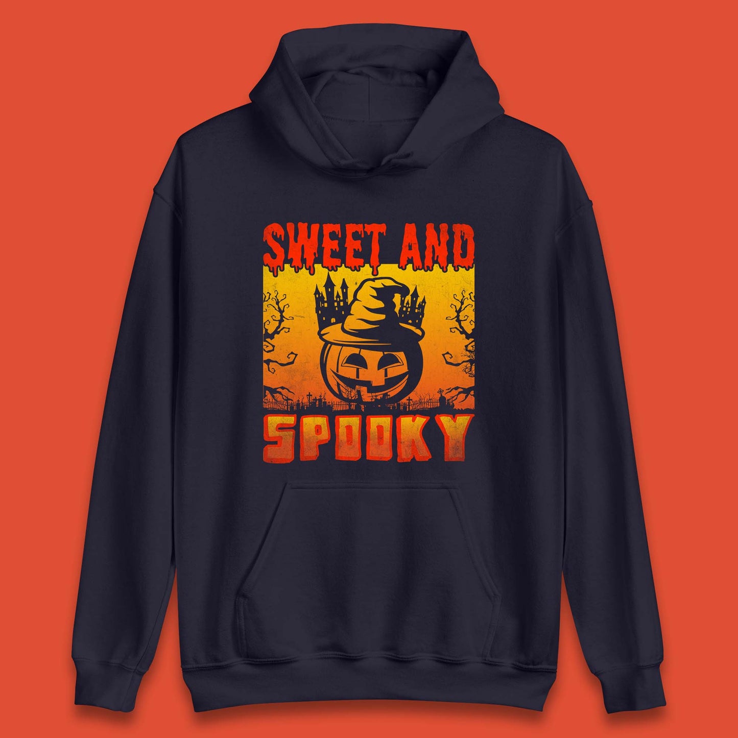 Sweet And Spooky Happy Halloween Witch Hat Pumpkin Horror Scary Season Unisex Hoodie