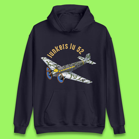 Junkers Ju 52 Transport Aircraft Medium Bomber Airliner Vintage Retro Fighter Jets World War II Remembrance Day Royal Air Force Unisex Hoodie