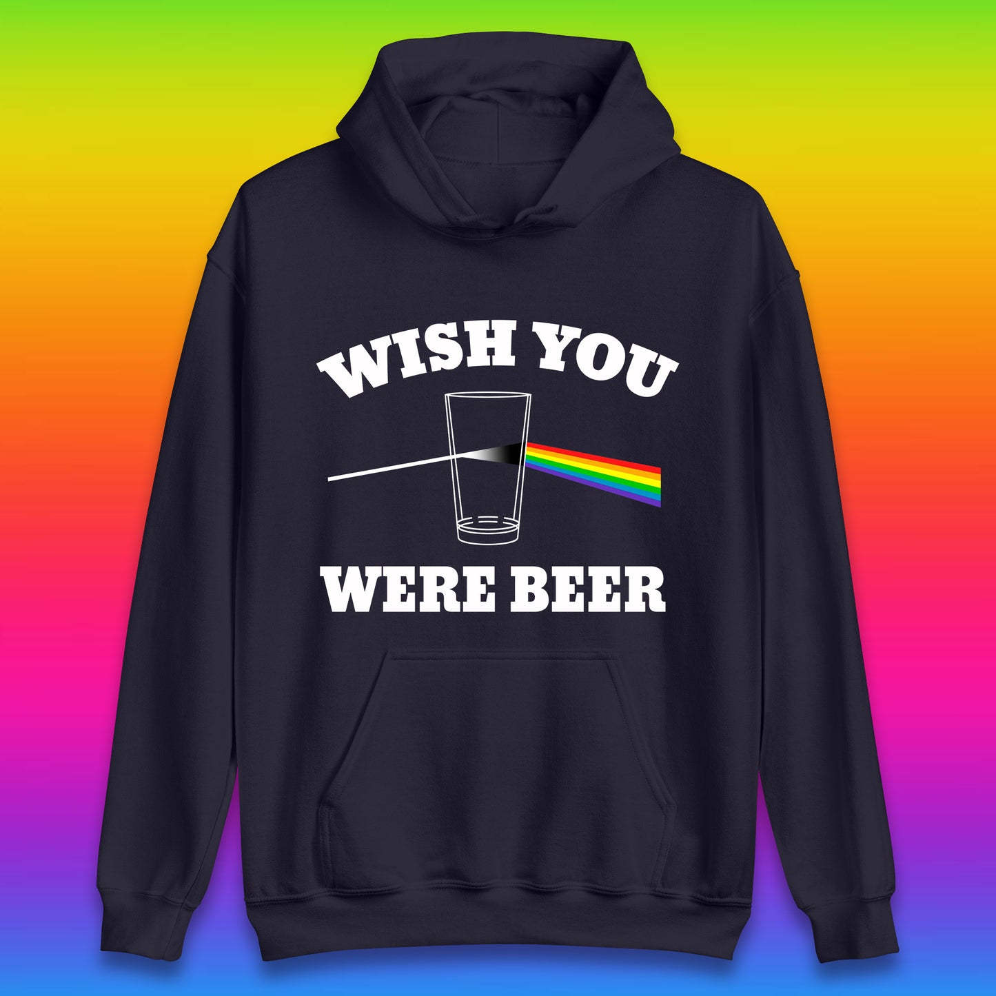 Wish You Were Beer Pink Floyd Beer Parody Song Funny Beer Alcohol Drinking Lovers Unisex Hoodie
