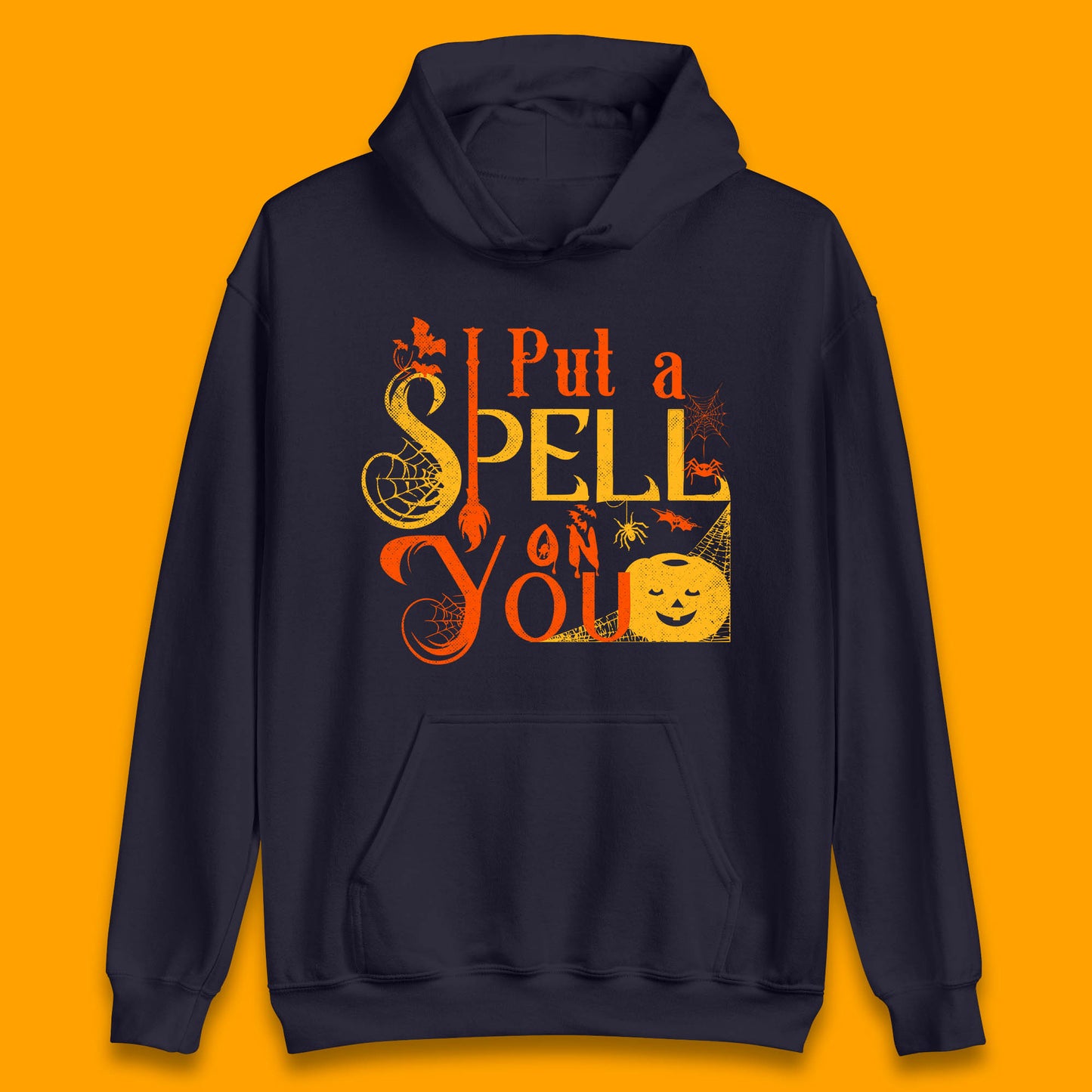 I Put a Spell on You Witch Broom Horror Spooky Scary Halloween Costume Unisex Hoodie